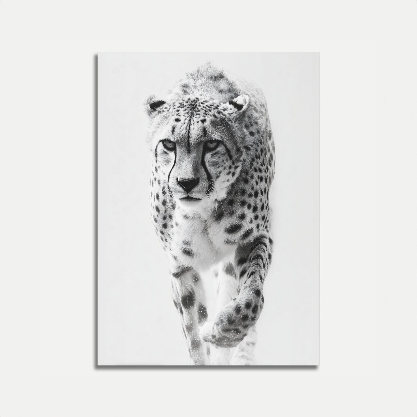 Fierce Cheetah Black and White Poster