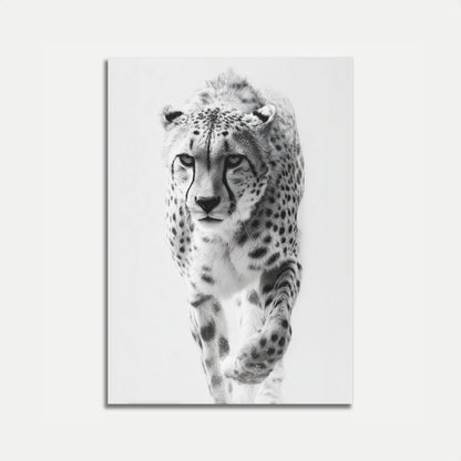 Fierce Cheetah Black and White Poster