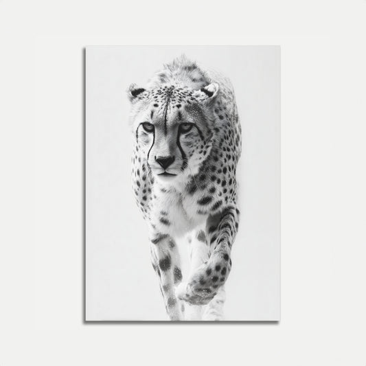 Fierce Cheetah Black and White Poster