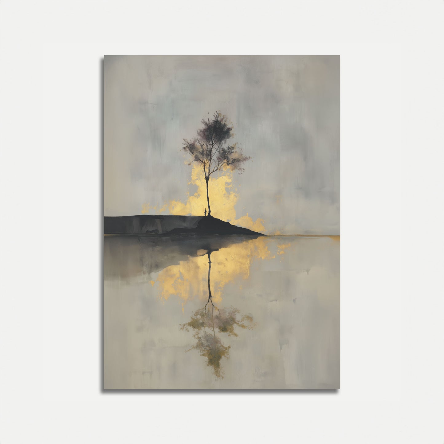 Einsamer Baum Spiegelung Poster
