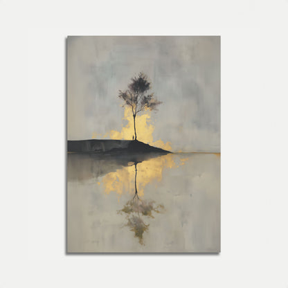 Einsamer Baum Spiegelung Poster