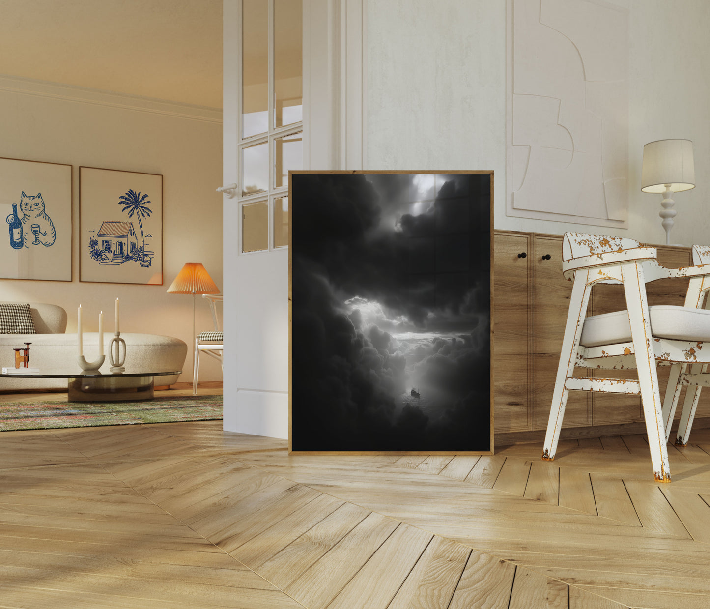 Stormy Voyage Through Clouds Poster