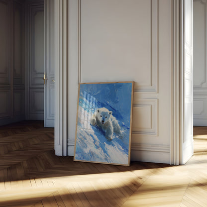 Poster dell'Orso Polare sulla Montagna Innevata