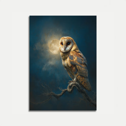Moonlit Barn Owl Poster