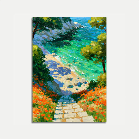 Küsten-Gartenweg zum Strand Poster