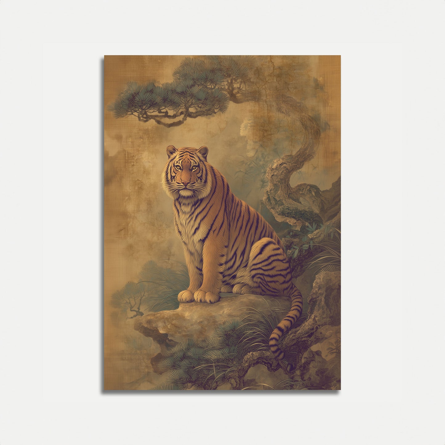 Majestic Tiger Oriental Art Poster