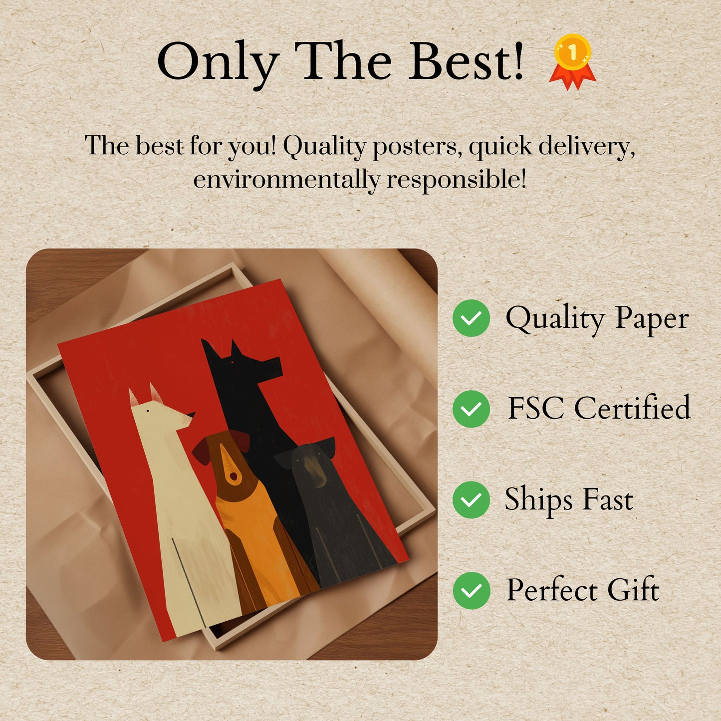 Abstrakcyjny Plakat Psów Geometrycznych