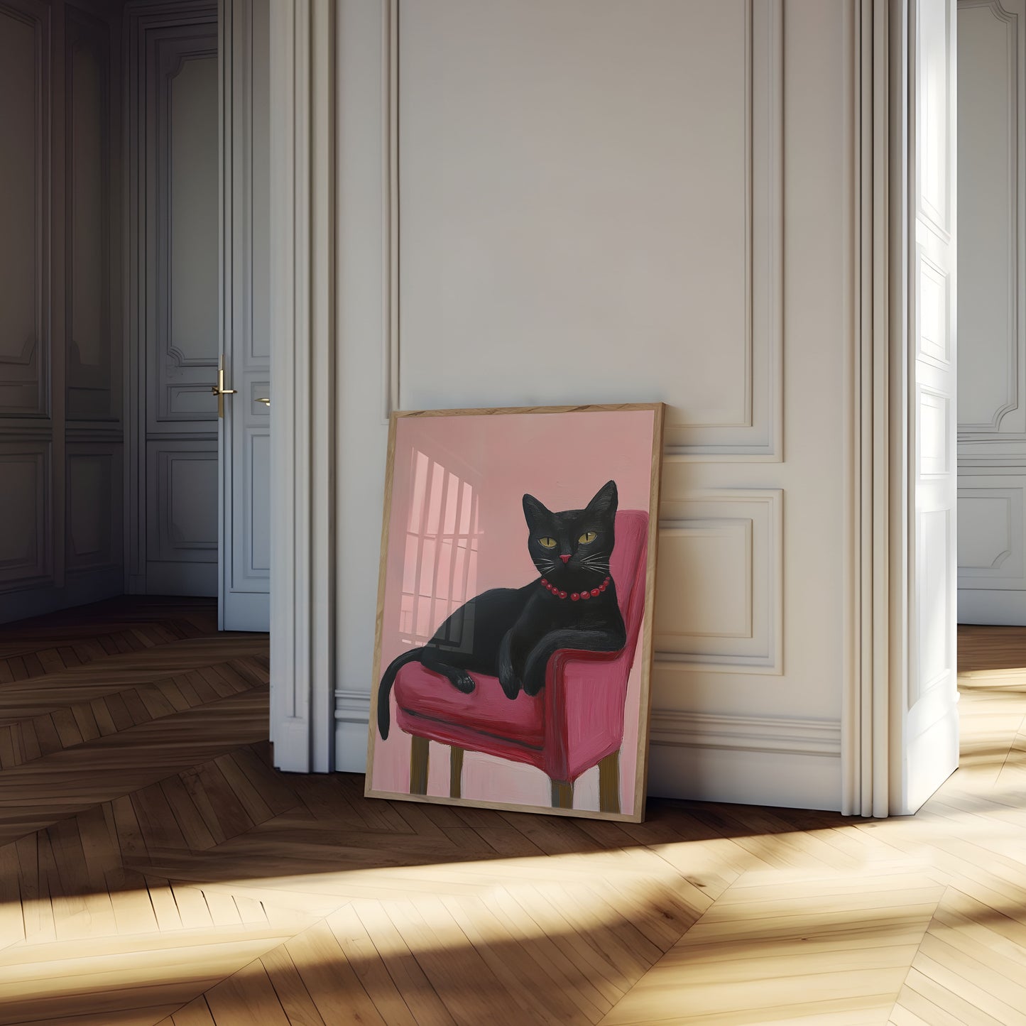 Elegant Black Cat Lounge Poster