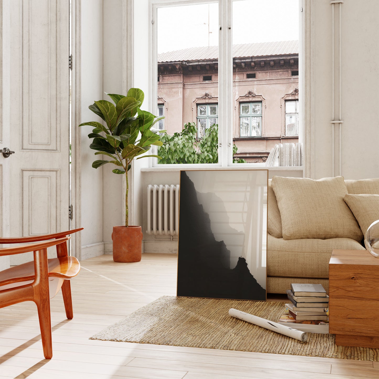 Misty Mountain Silhouette Poster