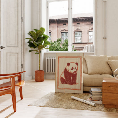 Cute Sitting Panda Poster