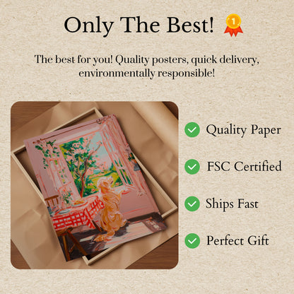 Golden Dog Garden Window Poster