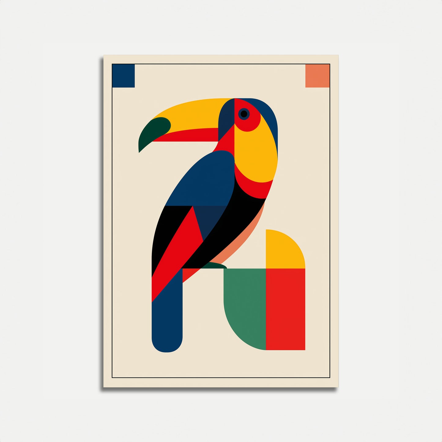 Geometric Toucan Color Poster