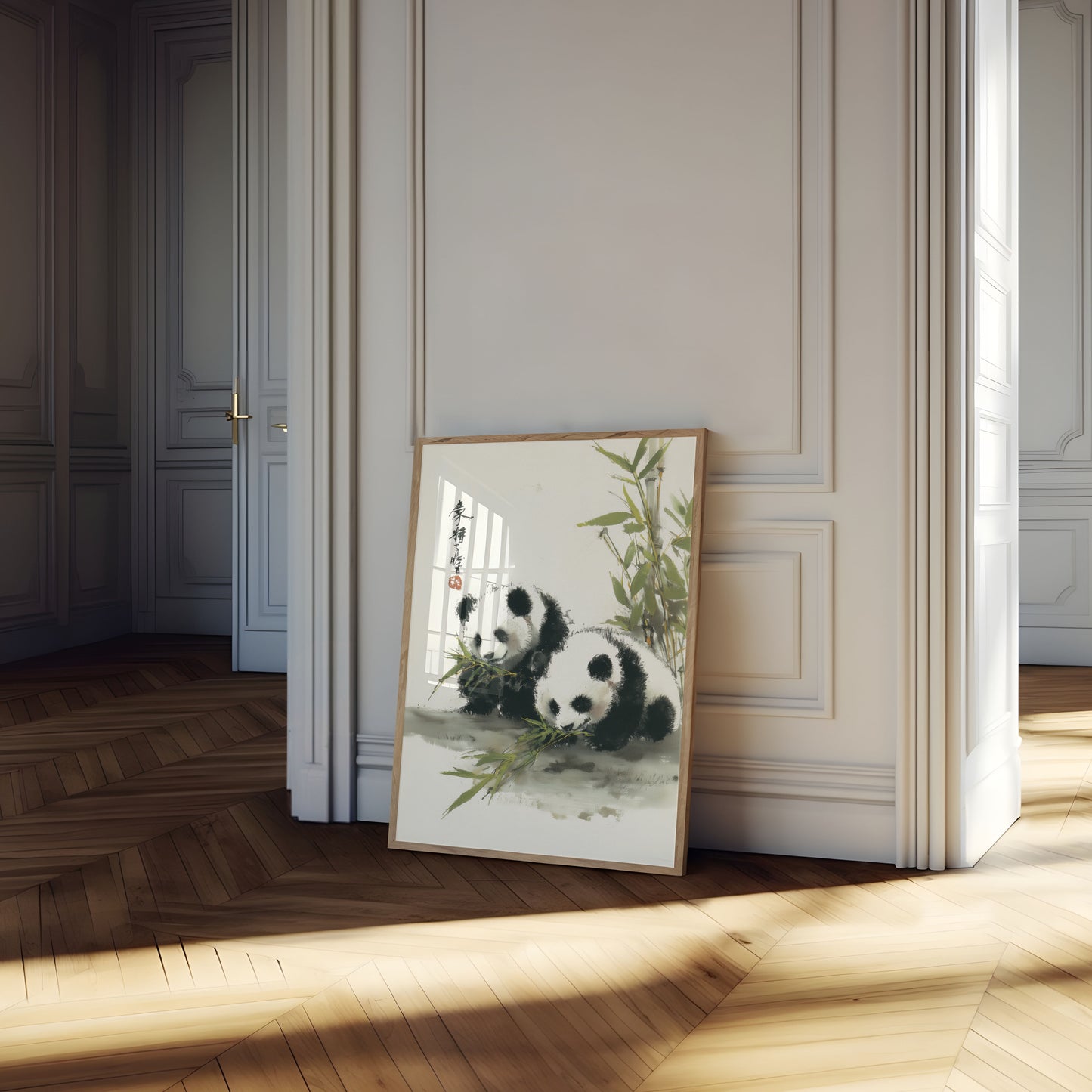 Playful Pandas Bamboo Poster