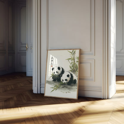 Playful Pandas Bamboo Poster