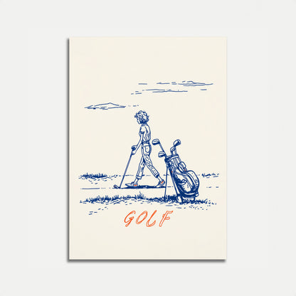 Affiche vintage de swing de golf