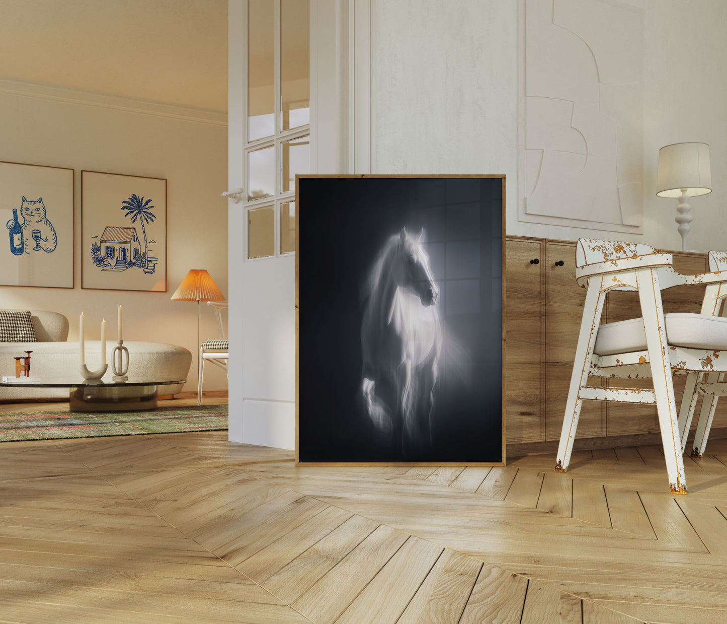 Ethereal White Horse Poster