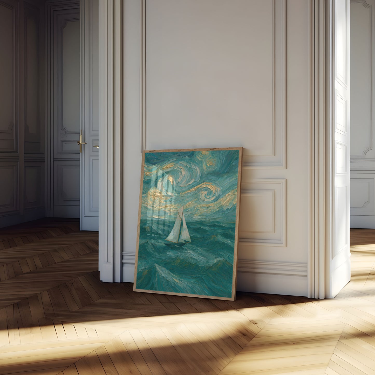 Starry Night Sailboat Ocean Poster
