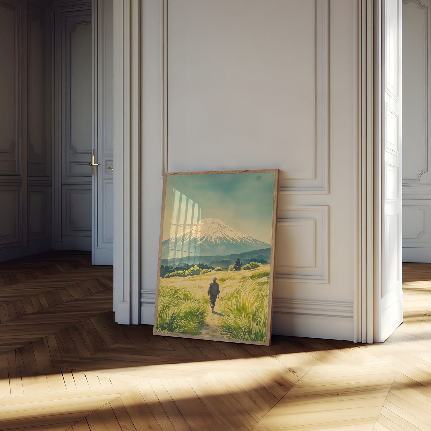 Solitary Journey Mount Fuji Poster