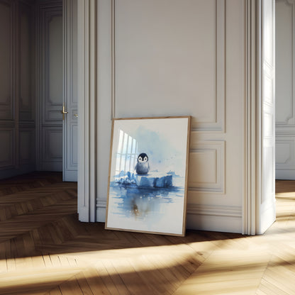 Lonely Penguin Ice Drift Poster