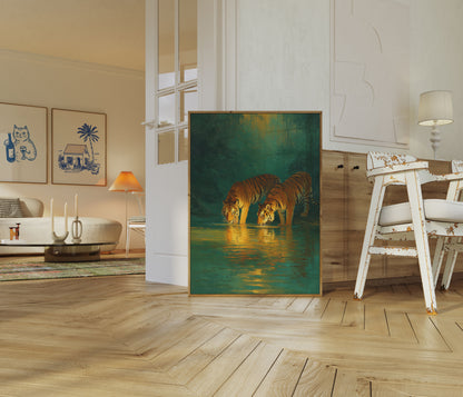 Tigers at the River Poster