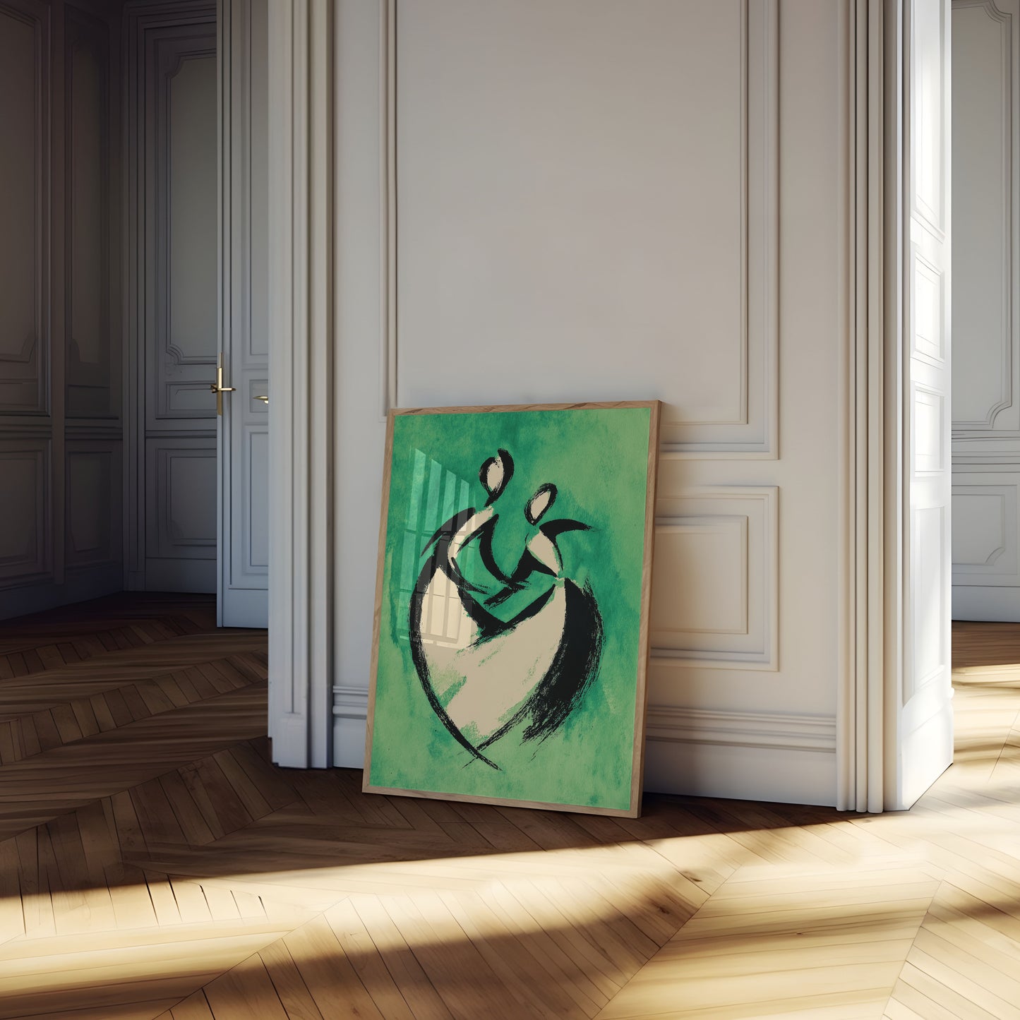 Abstracte Figuren Dansende Poster
