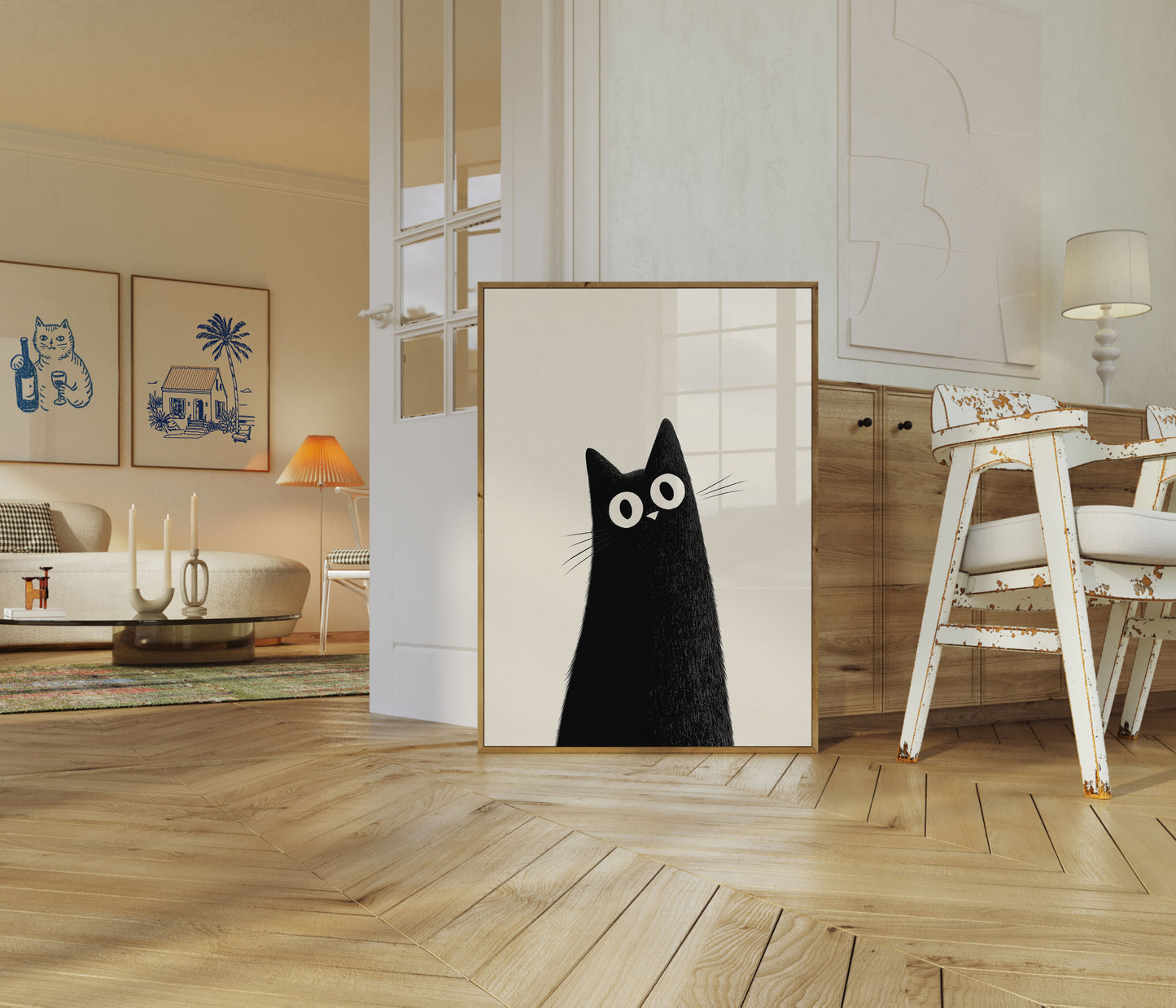 Black Cat Big Eyes Poster