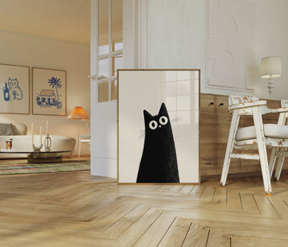 Black Cat Big Eyes Poster