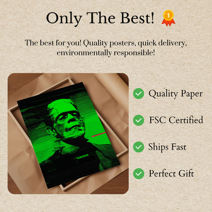 Frankenstein Monster Neon Poster