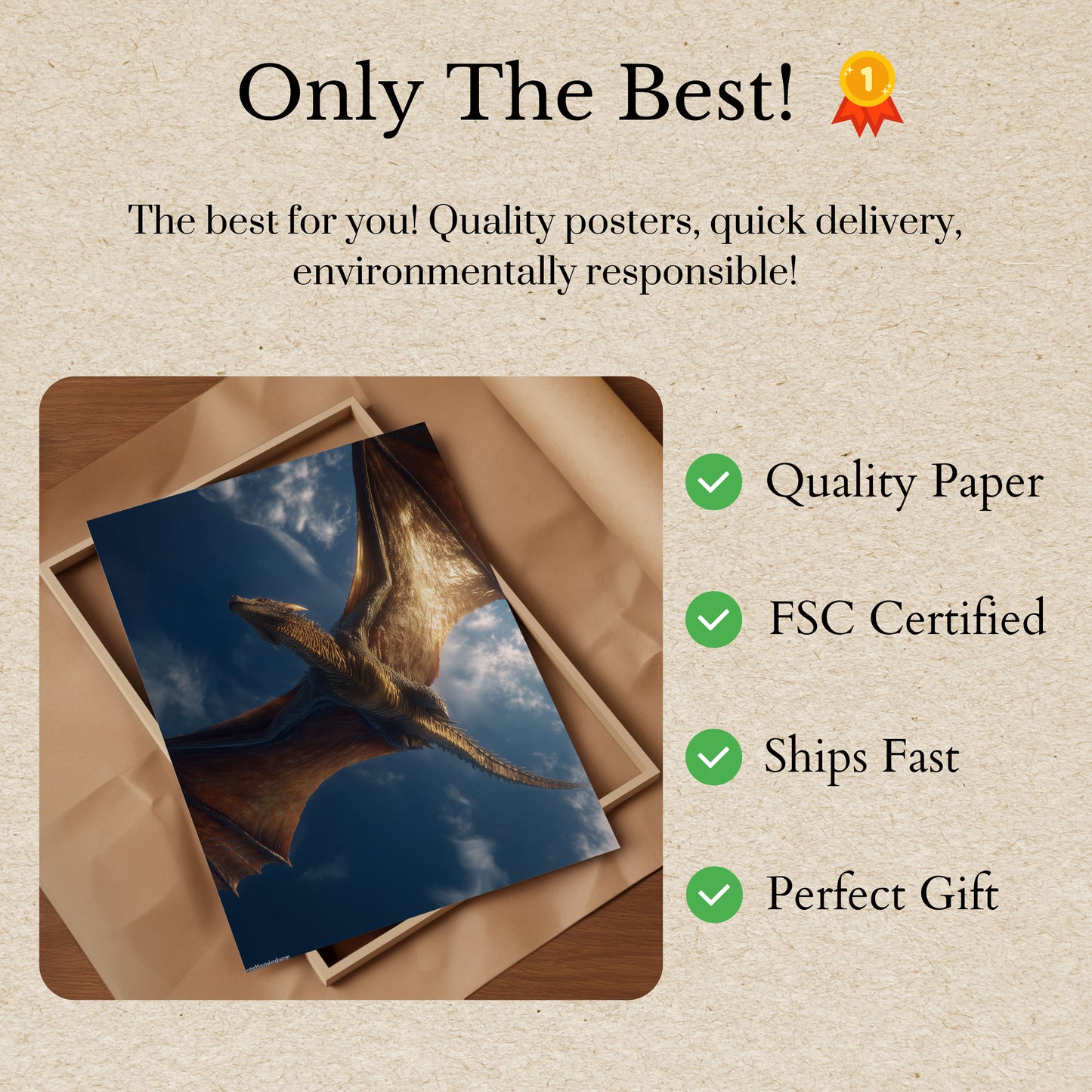 Majestic Dragon Flight Poster