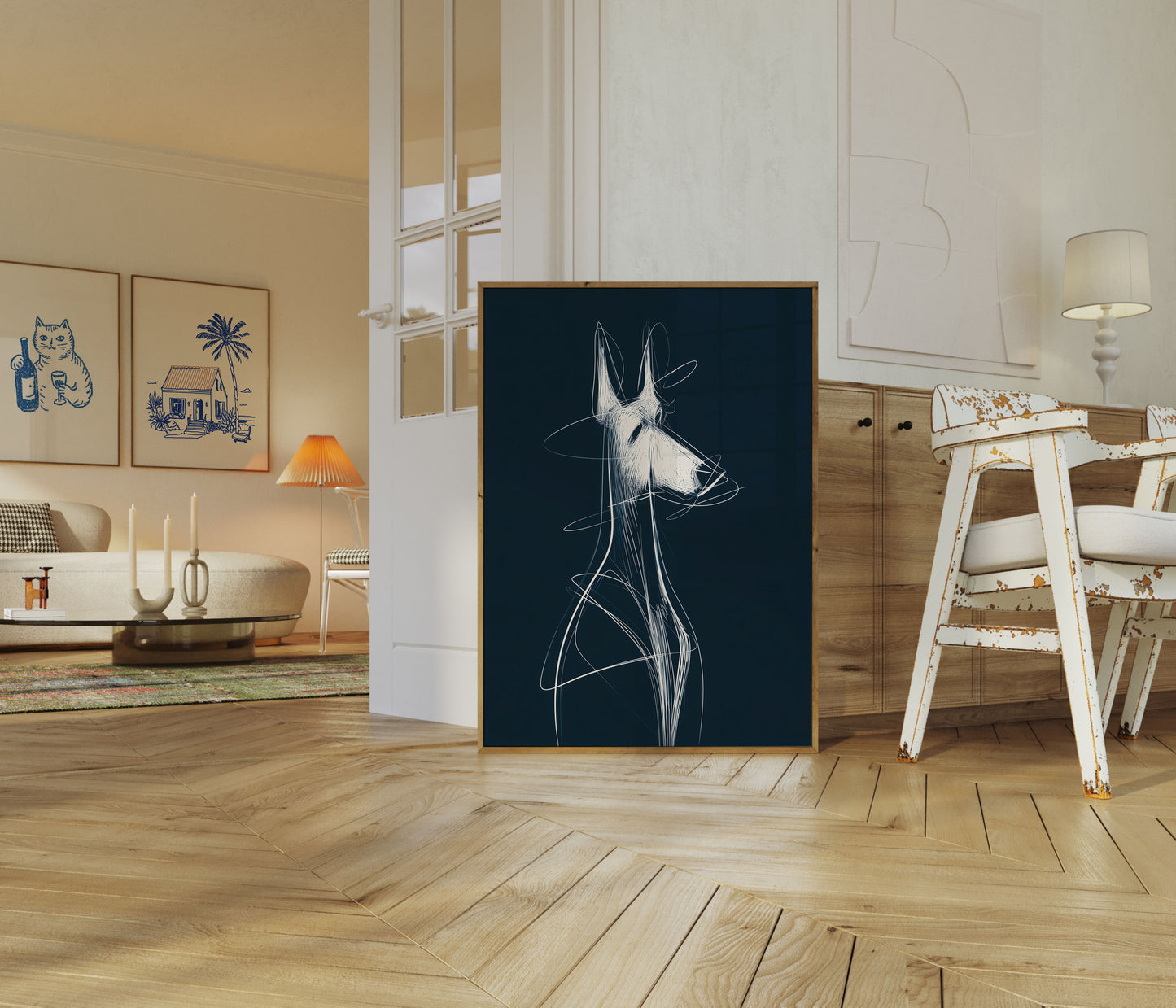 Abstract Dog Silhouette Poster