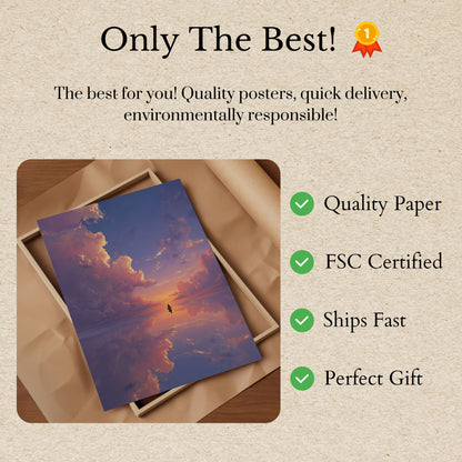 Sunset Reflection Sailboat Poster