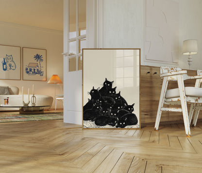 Black Cats Cluster Poster