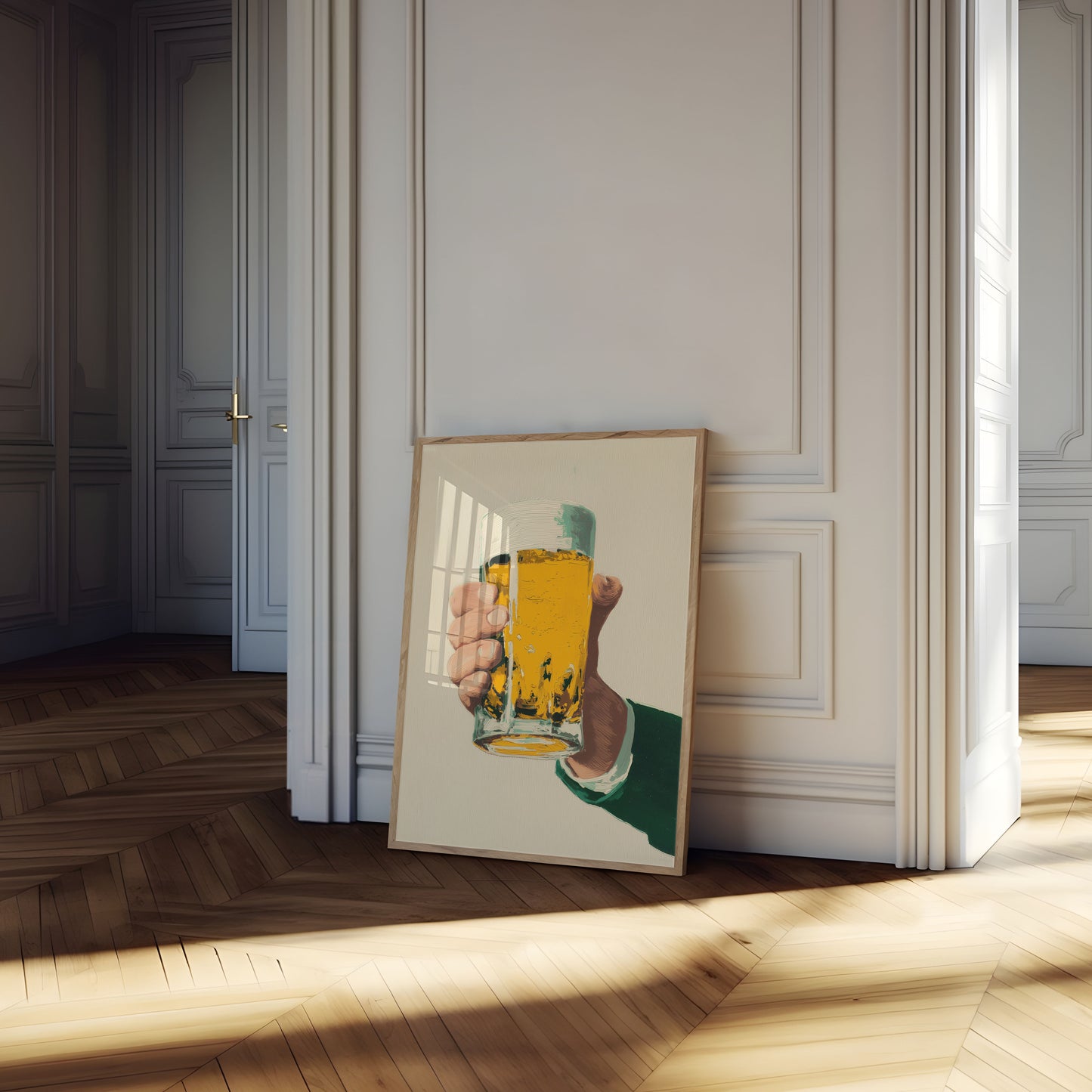 Golden Beer Grip Poster