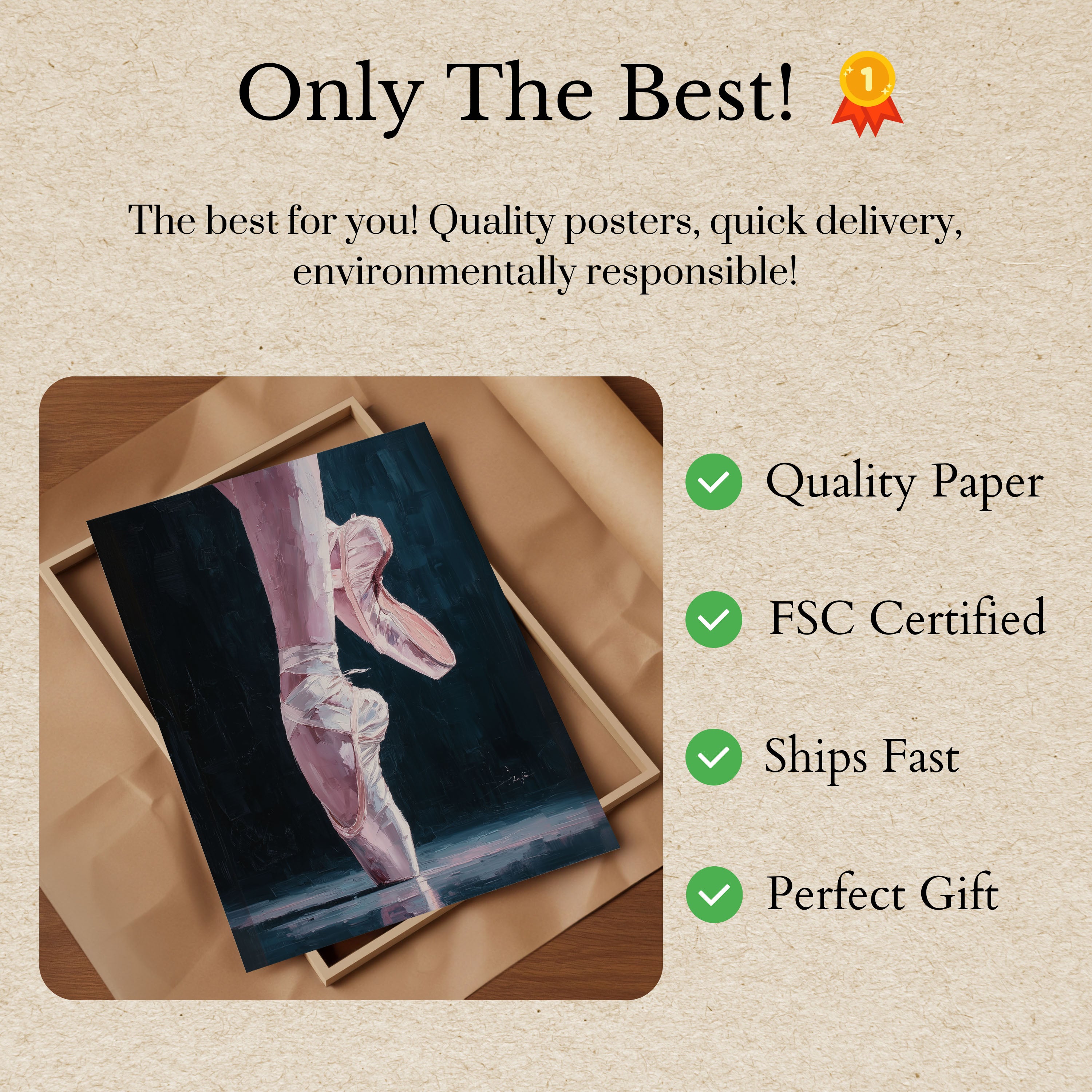 Ballet Pointe Shoes Poster - Dance Art Print Artwork – Artisout