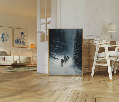 Wolf Pack in Winter Snow Poster