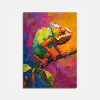 Affiche Portrait Caméléon Arc-en-ciel
