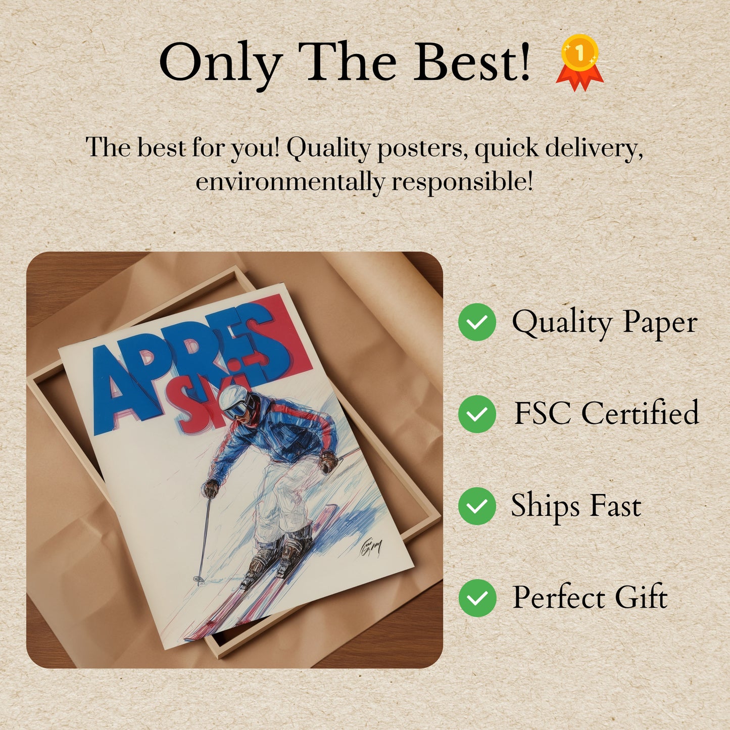 Apres Ski Dynamic Winter Sports Poster