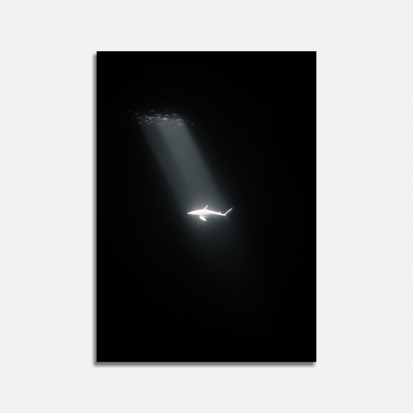 Illuminated Shark Depths Poster