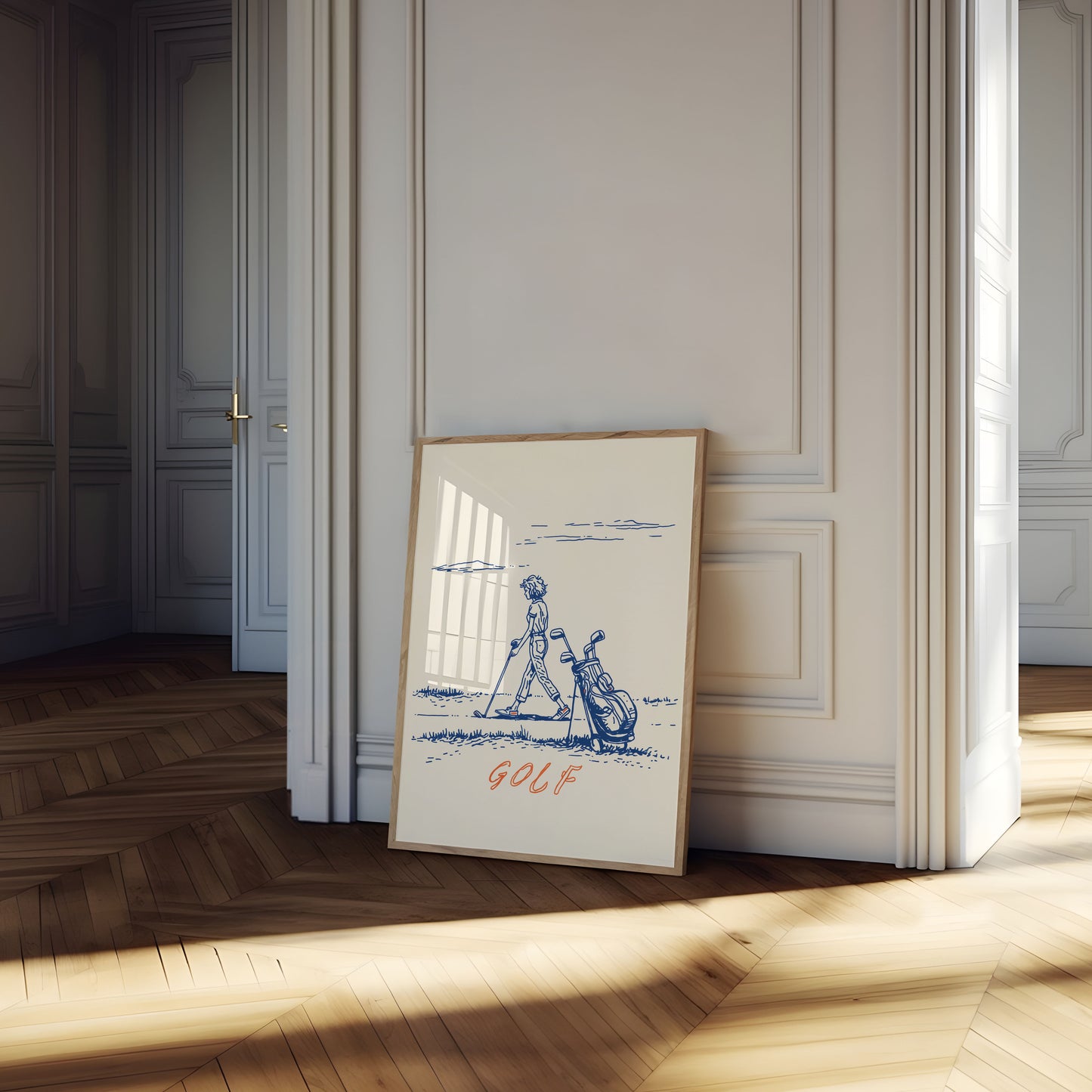 Affiche vintage de swing de golf