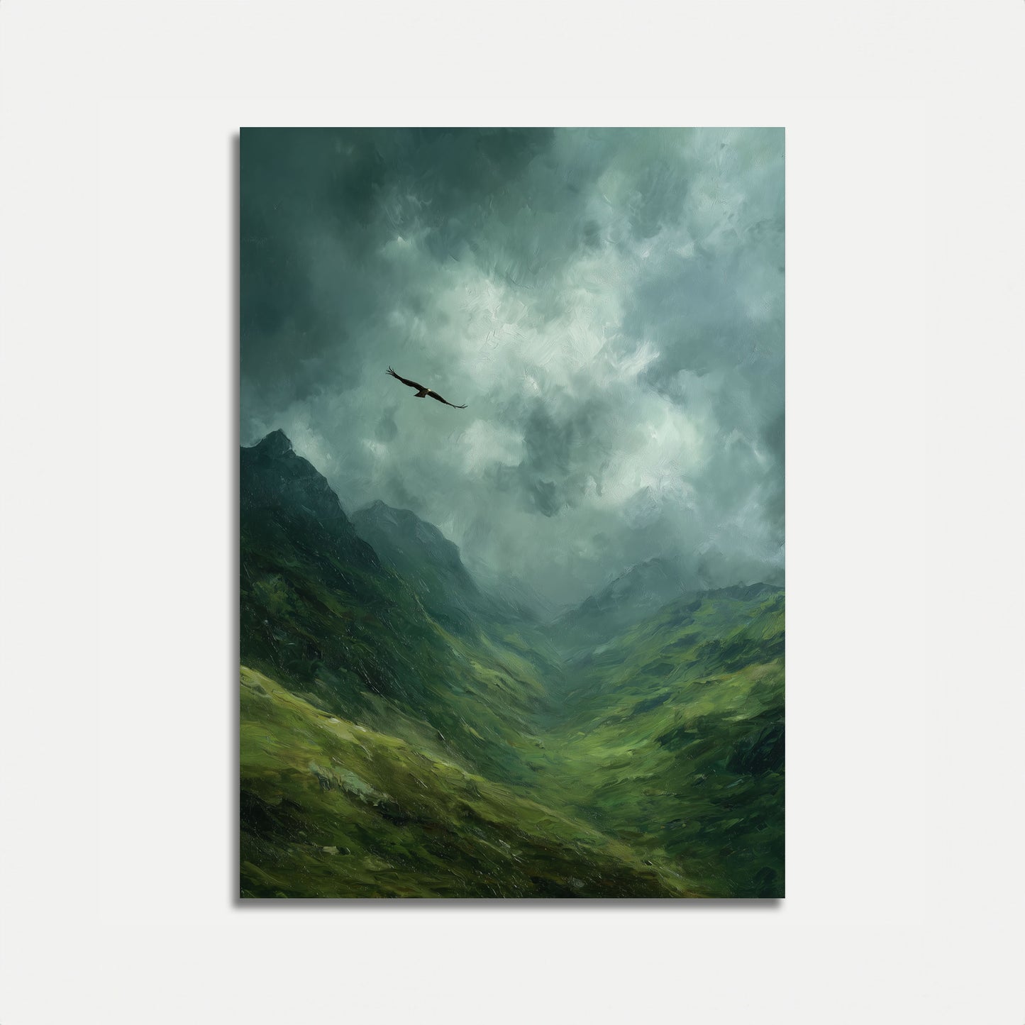 Eagle Soaring Mountain Valley Poster