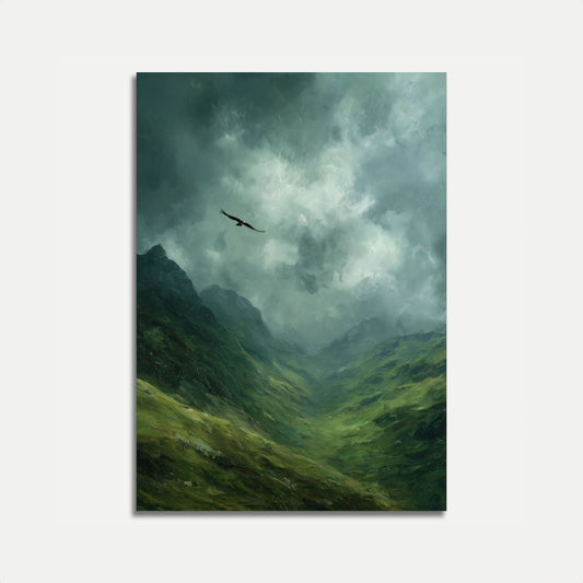 Adler Schwebt über Bergtal Poster