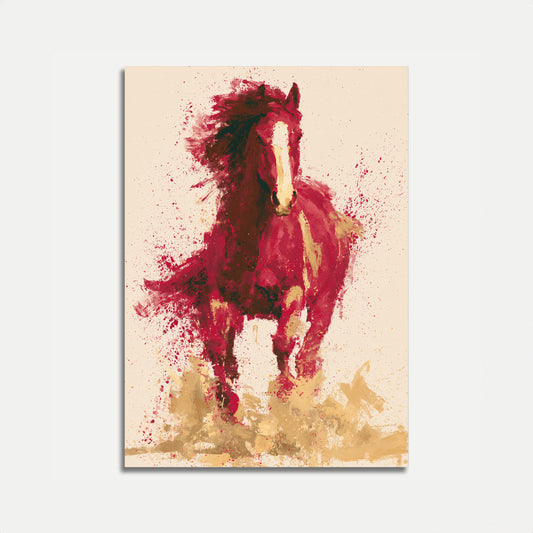 Red Horse Galop Desert Poster