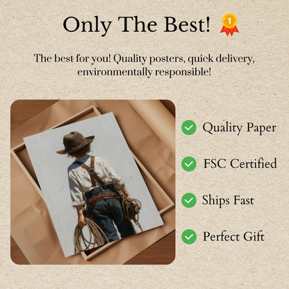 Little Cowboy Back View Poster