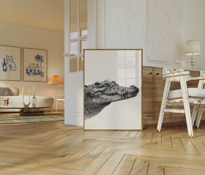 Ancient Predator Black and White Poster