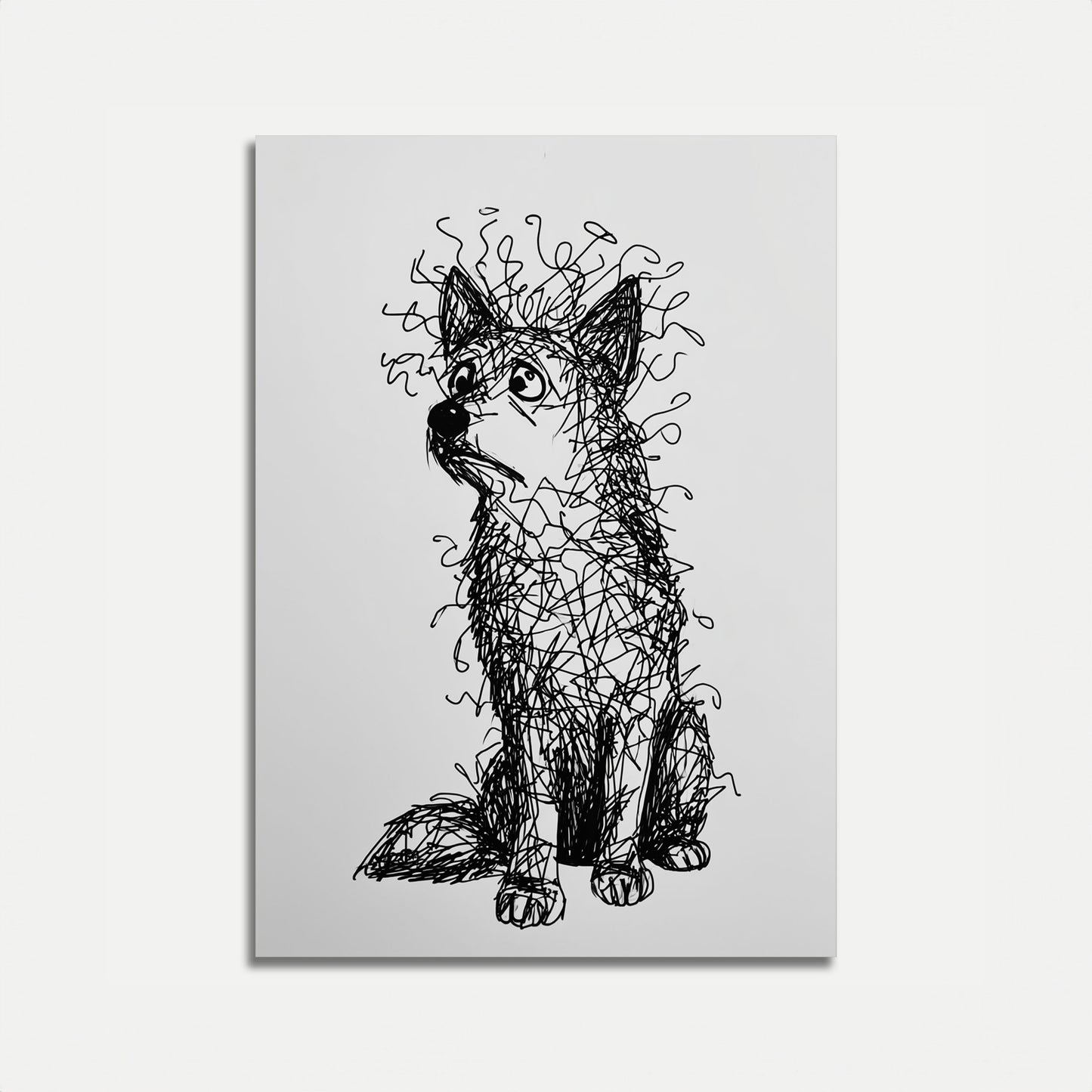 Affiche du chien gribouillé emmêlé