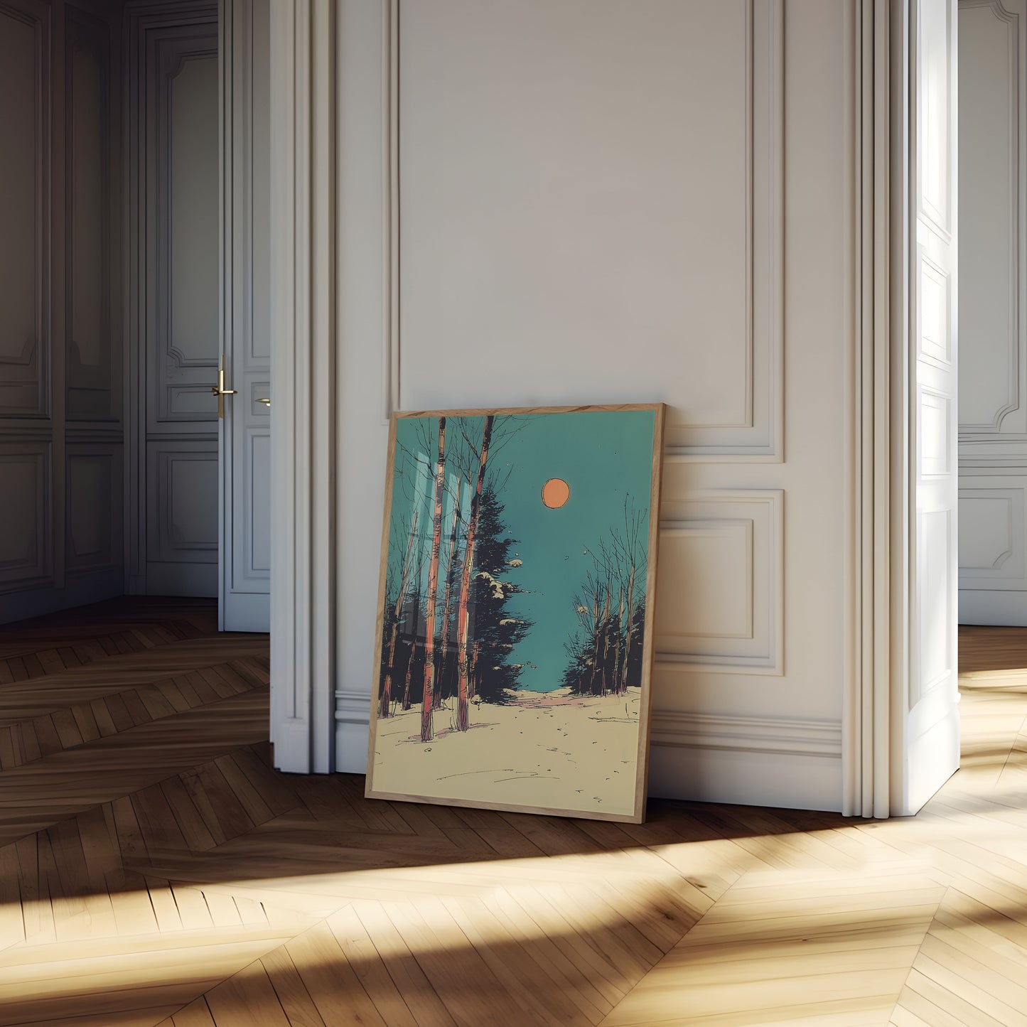Wintermaanlicht Bos Poster