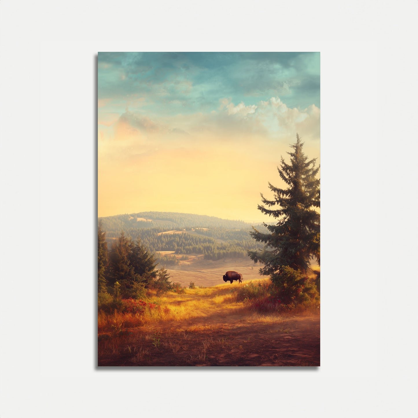Poster di Bisonte nel Prato d'Oro