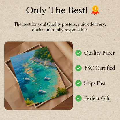 Sailboats in Turquoise Cove Poster