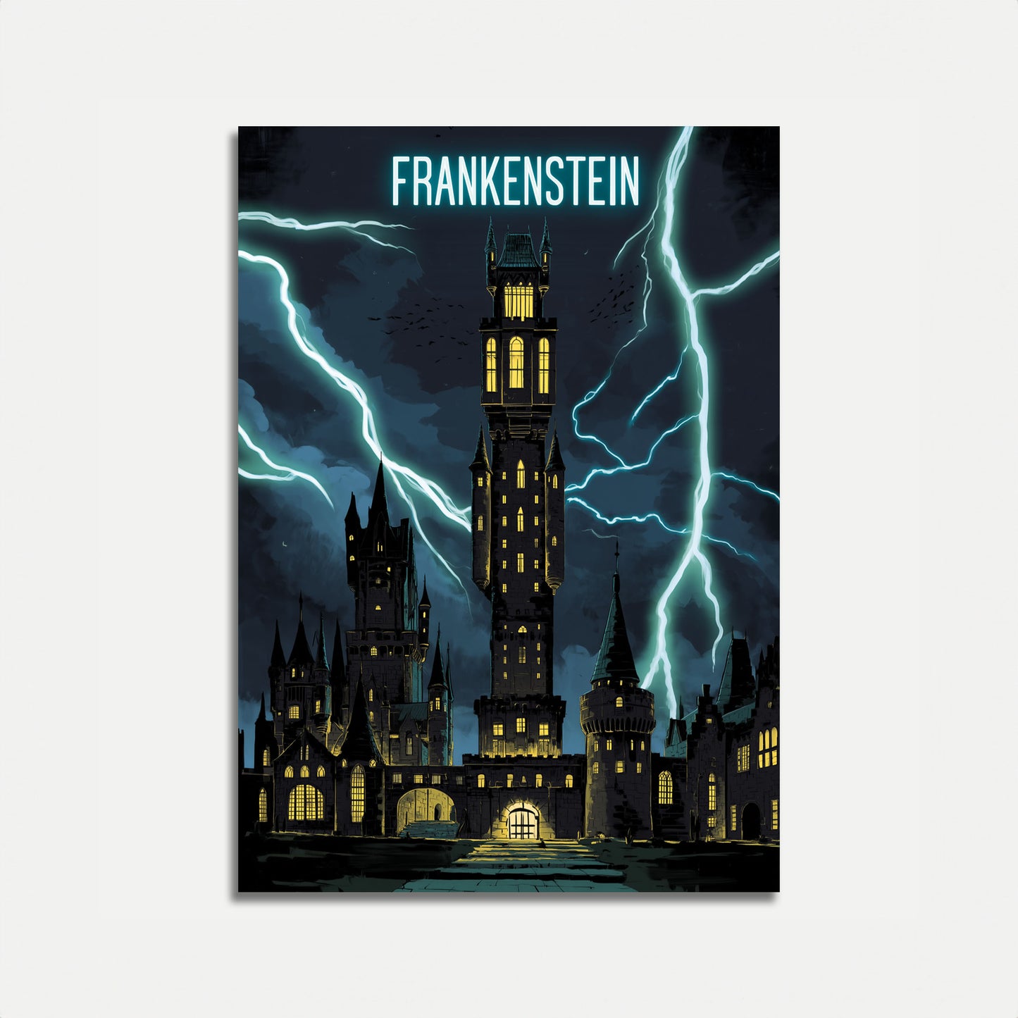 Frankenstein's Castle Lightning Poster