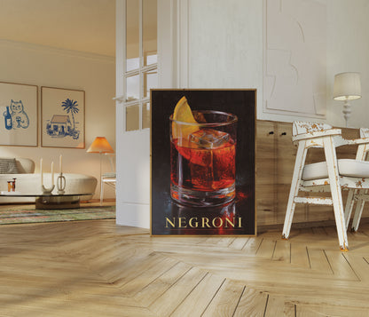 Classic Negroni Cocktail Poster